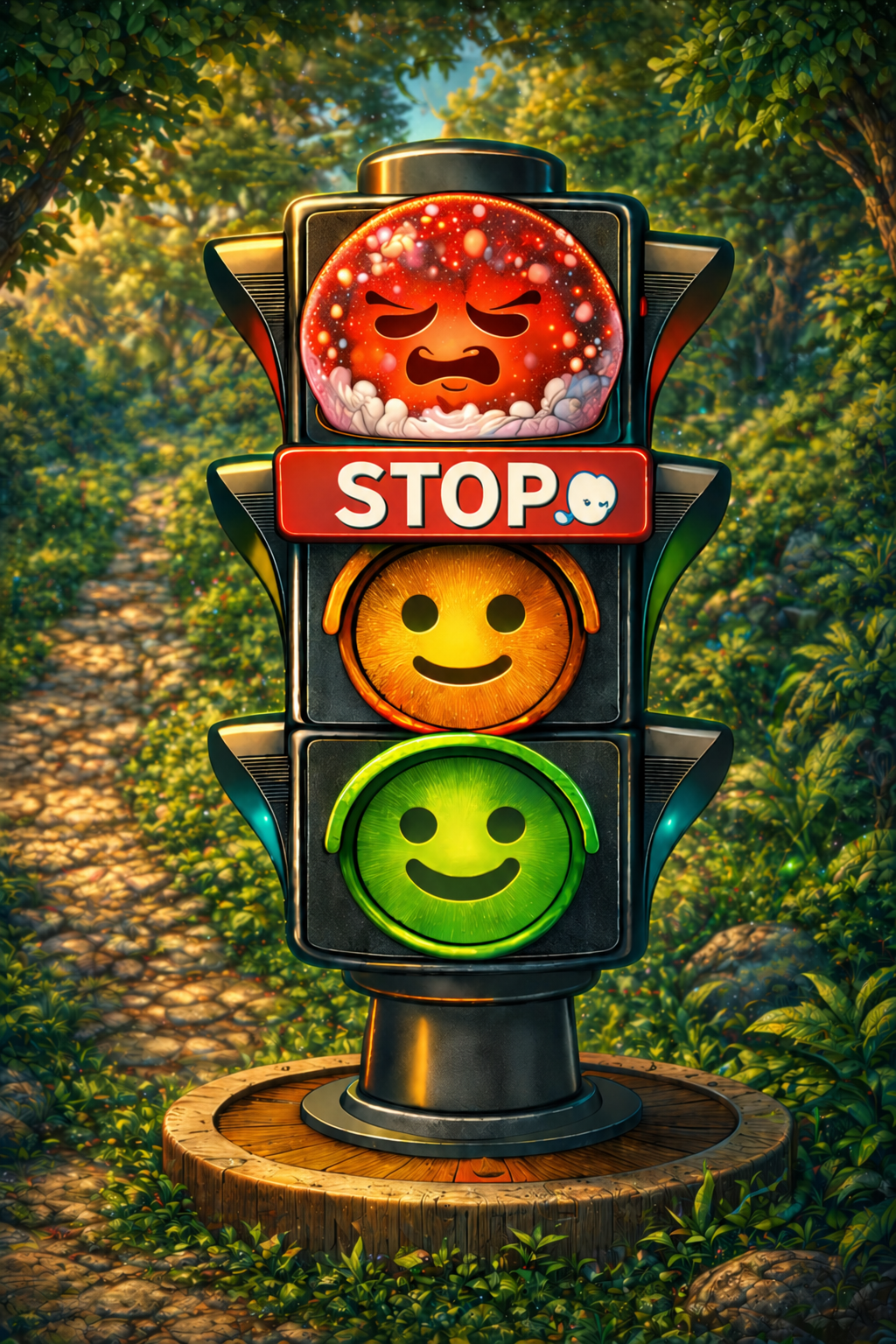 Het stoplicht: Groen, Geel, Rood en STOP